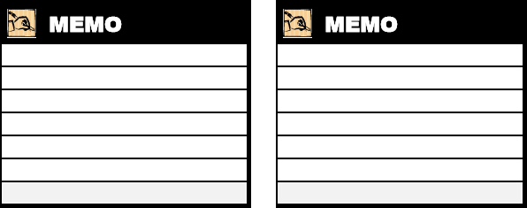 Example of a memo worksheet