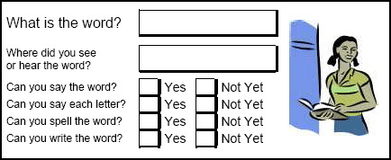 Example of a word bank worksheet