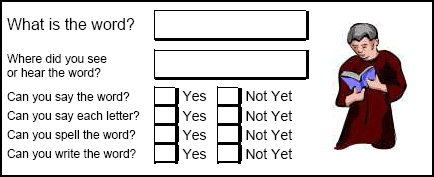 Example of a word bank worksheet