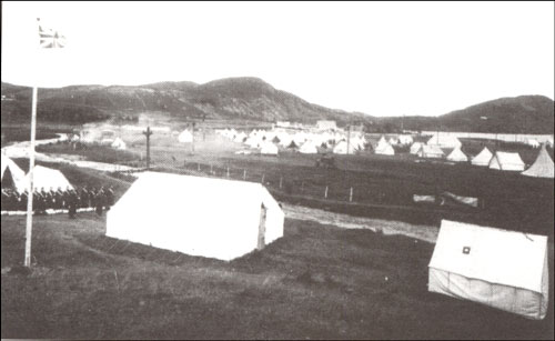 photo of an army tent camp just ourside St. John's in 1916