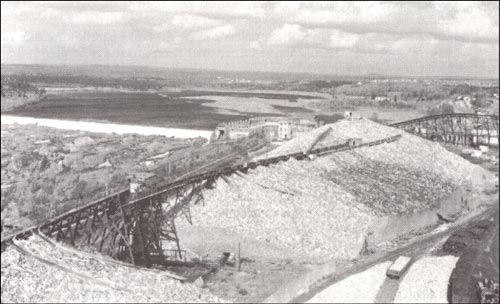 photo showing an aerial view of Grand Falls, Newfoundland