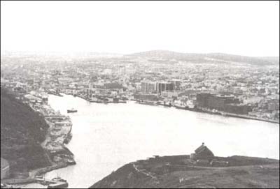 photo overlooking the city and the harbour of St John's, Newfoundland 