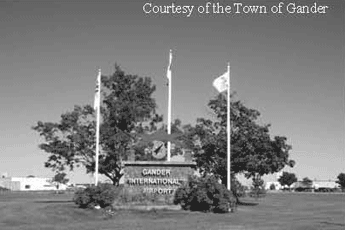 Front lawn at the Gander airport