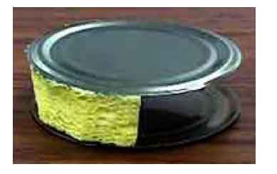 picture of tin can lid over sponge