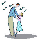 graphic of a dad and daughter dancing