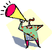 graphic of a person speaking in a megaphone