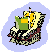 graphic of a man reading a book