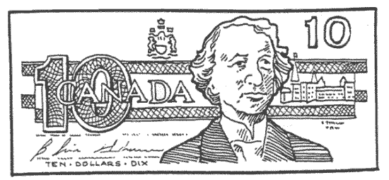 graphic of a 10 dollard bill