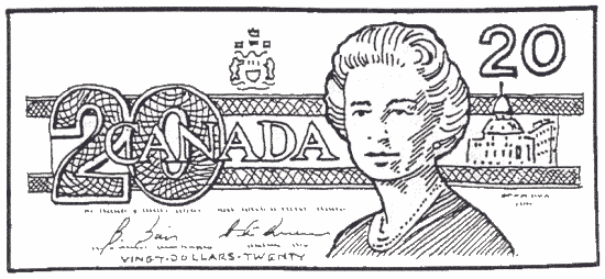 graphic of a 20 dollard bill