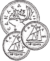 graphic of a quarter and two dime