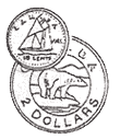 graphic of a toonie and a dime