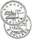 graphic of a loonie and a toonie