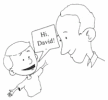 graphic of a child calling his father by his first name.