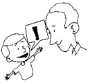 graphic of a kid expressing himself to his dad