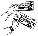 graphic of two hands holding checks.