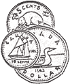 graphic of a loonie, a nickel and a dime