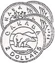 graphic of a toonie and three quarter