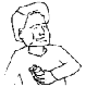 graphic of a person opening his mouth while he is chewing food