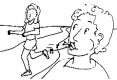 graphic of a men whistling or make noises when a woman goes by.