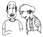 graphic of a couple talking together without looking at each other