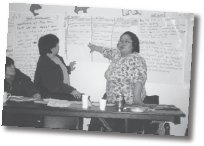 Two women giving a presentation