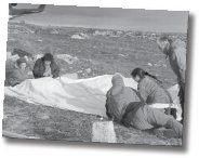 Laying down of the tent