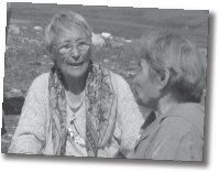 Elderly speaking to each other