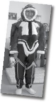 A woman in traditional winter clothing