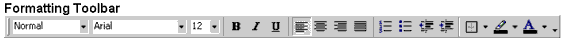 Formatting Toolbar