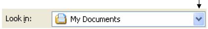 My documents drop down menu