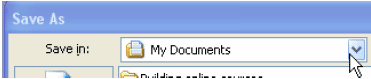 Save As dialog box with directory tree