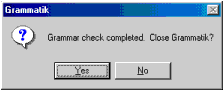 picture of a prompt box saying grammar check complete