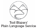 Trail Blazers' Plain Language Service's logo