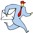 graphic: man running with an envelope