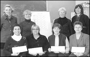 photo of Debra Huron, Elaine Quehl, Gay Hamilton, Cheryl Ledgerwood, Lianne Calvert, Carol Pritchard, Beryl Kerrison and Marilee DeLombard
