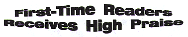 First-Time Readers recieves high praise