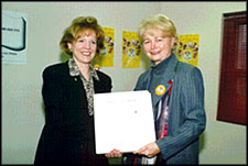 Two women standing together