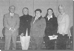 Graphic: a photograph of 5 people (left to right: Frank Connors. Janet Skinner, Kelly Lambert, and Judy M. Foote)