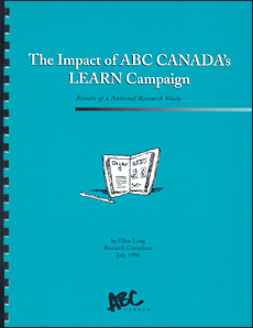 graphic - the book cover of The Impact of ABC CANADA's LEARN Campaign