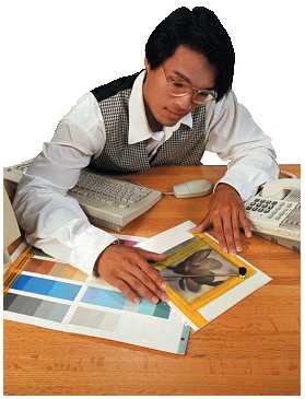 A man doing some graphic art work