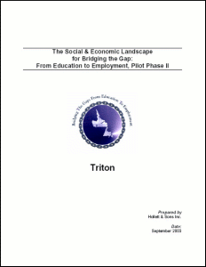 graphic - cover of The Social & Economic Landscape for Bridging the Gap: From Education to Employment, Pilot Phase II - Triton