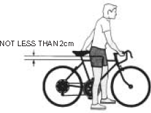 Man straddling a bicycle