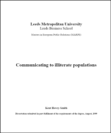 graphic of cover page: Communicating to illiterate populations