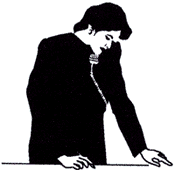 Drawing of a woman on the phone