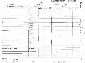 sample wrining on a daily time ticket