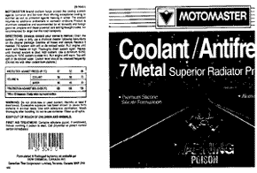 Information on antifreeze