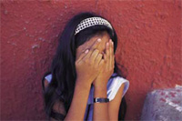a little girl crying