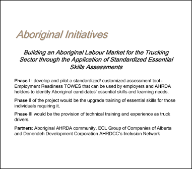 Aboriginal Initiatives