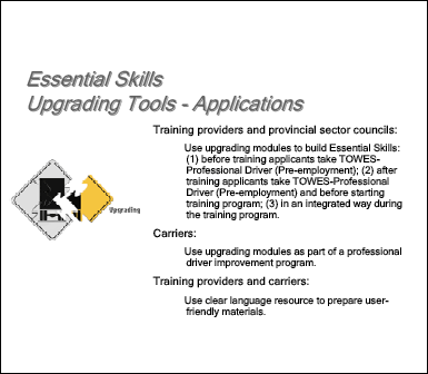 Essential Skills Upgrading Tools - Applications