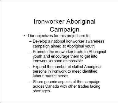 Ironworker Aboriginal Campaign